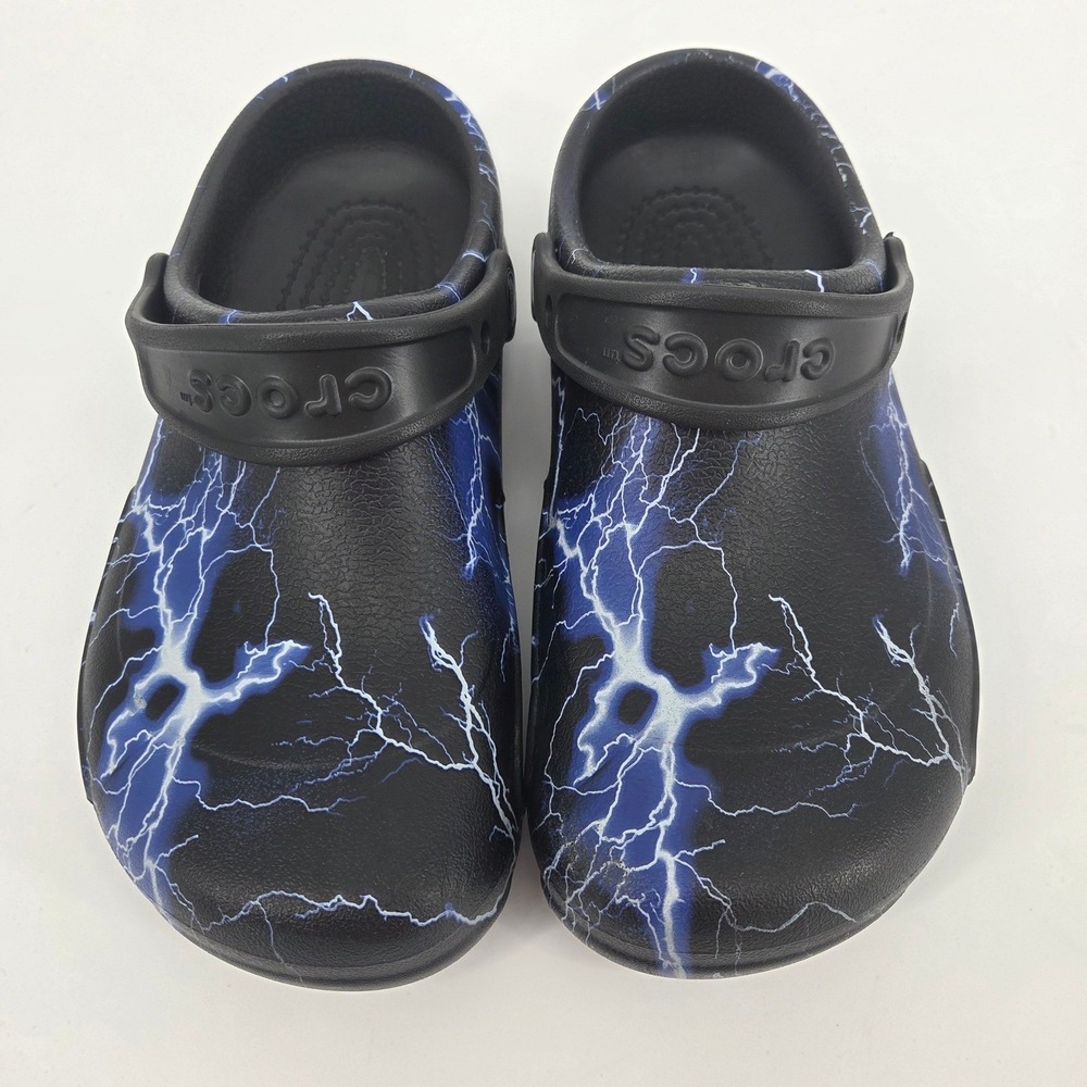 Crocs Classic Clog Lightning Black Blue Men's 6 Womens 8 Shoes Casual Comfort - Picture 2 of 8